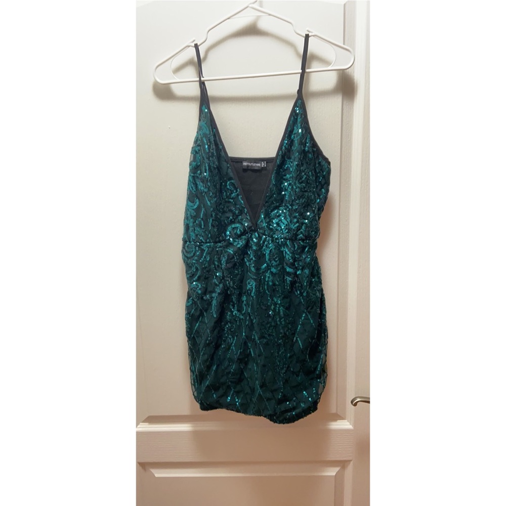PrettyLittleThing Green Sequin Dress